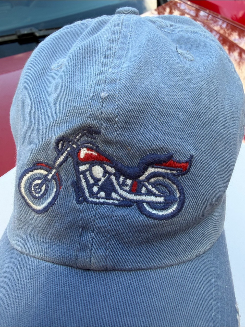 Life is Good Motorcycle Baseball Cap.Light Blue Embroidered. Adjustable. NOW $12